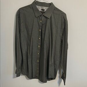 Jos. A. Bank Dark Green Checkered Button Down Shirt